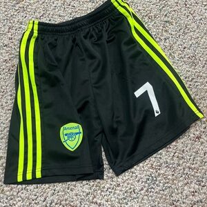 Black and Neon Green Arsenal Shorts